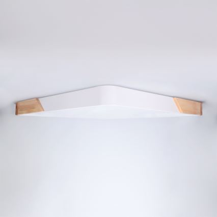 Brilagi - Plafonieră LED reglabilă PILANA, 60 W, 230 V, 3000–6500K, stejar/alb, 56 x 56 cm + telecomandă