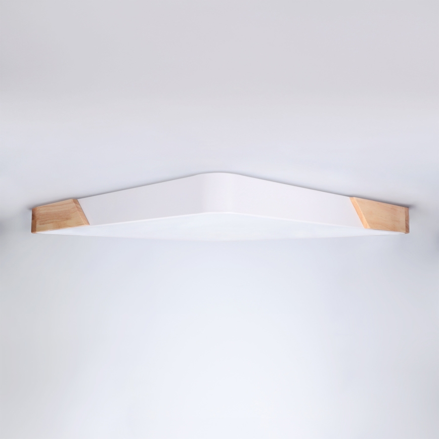 Brilagi - Plafonieră LED reglabilă PILANA, 60 W, 230 V, 3000–6500K, stejar/alb, 56 x 56 cm + telecomandă