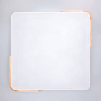 Brilagi - Plafonieră LED reglabilă PILANA, 60 W, 230 V, 3000–6500K, stejar/alb, 56 x 56 cm + telecomandă