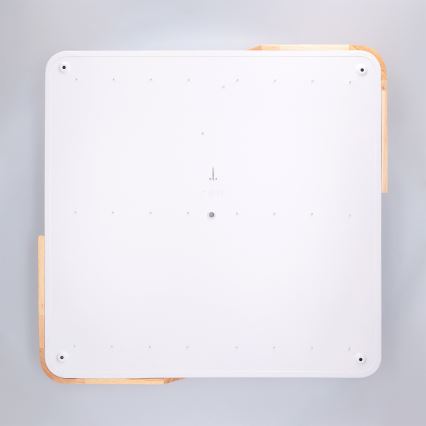 Brilagi - Plafonieră LED reglabilă PILANA, 60 W, 230 V, 3000–6500K, stejar/alb, 56 x 56 cm + telecomandă