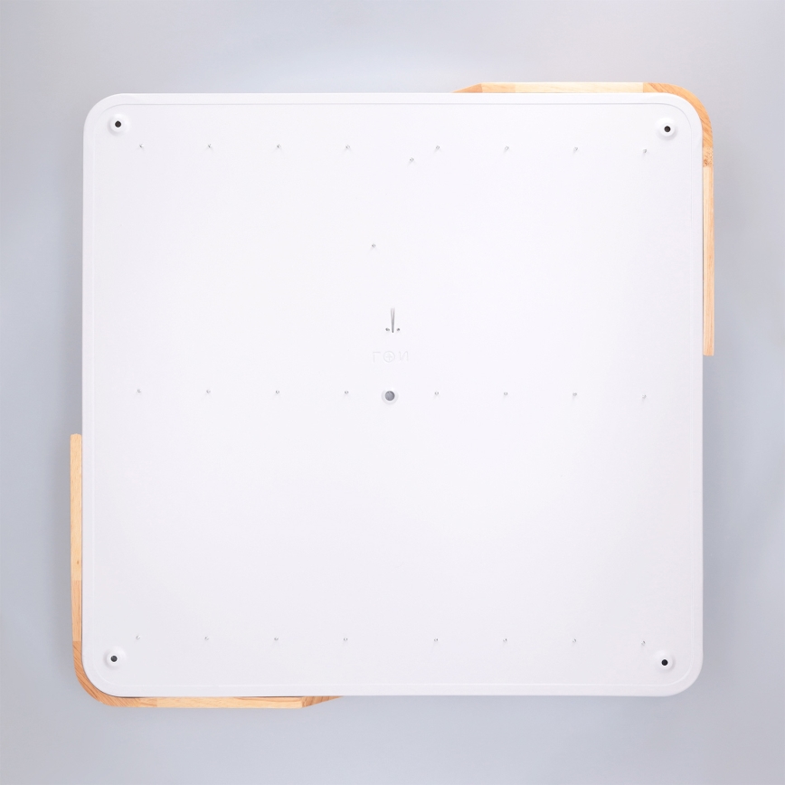 Brilagi - Plafonieră LED reglabilă PILANA, 60 W, 230 V, 3000–6500K, stejar/alb, 56 x 56 cm + telecomandă