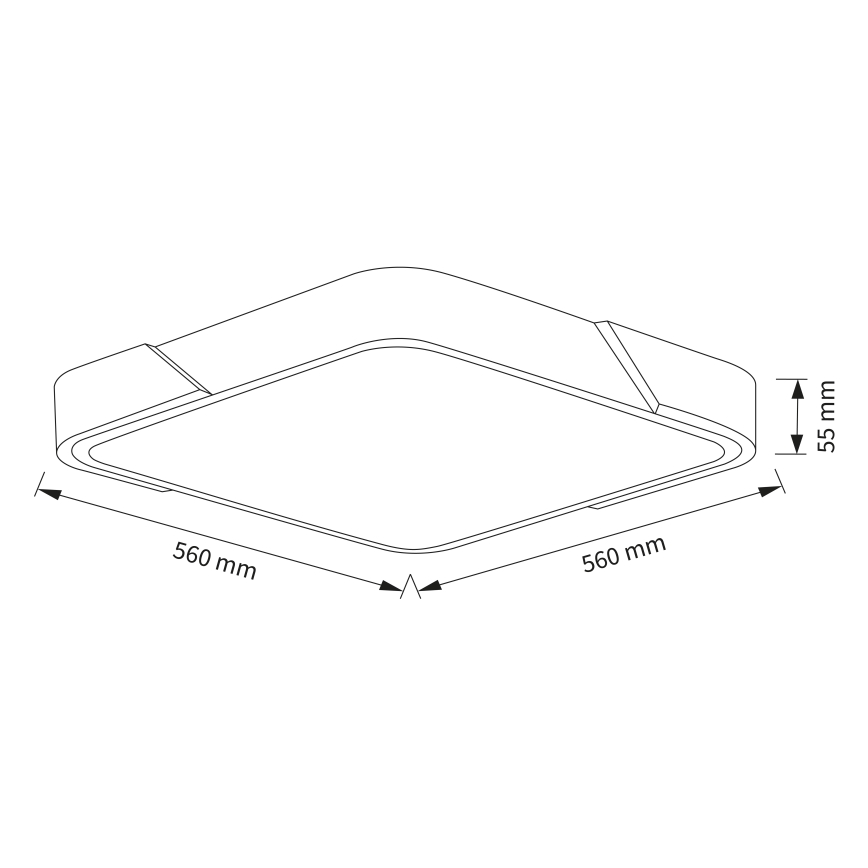 Brilagi - Plafonieră LED reglabilă PILANA, 60 W, 230 V, 3000–6500K, stejar/alb, 56 x 56 cm + telecomandă