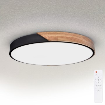 Brilagi - Plafonieră LED dimabilă PILANA LED/60W/230V 3000-6500 K stejar/negru, diametru 60 cm + telecomandă