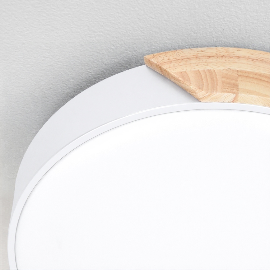 Brilagi - Plafonieră LED reglabilă PILANA LED/60W/230V 3000-6500K stejar/alb Ø 60 cm + telecomandă