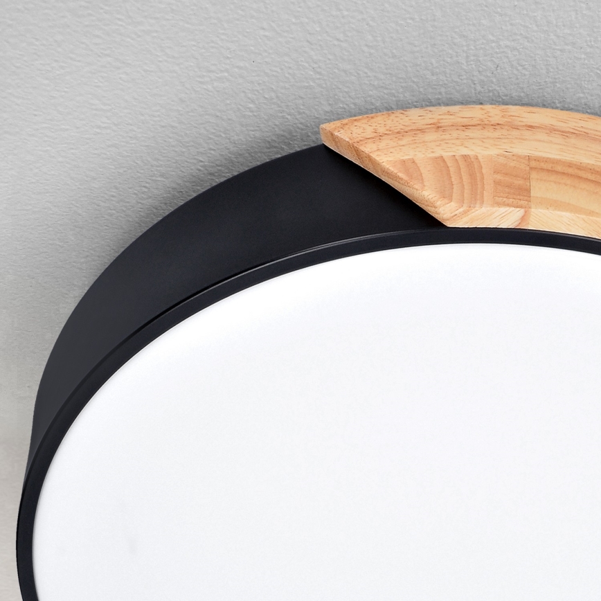 Brilagi - Plafonieră LED dimabilă PILANA LED/60W/230V 3000-6500K stejar/negru Ø 58,5 cm + telecomandă inclusă