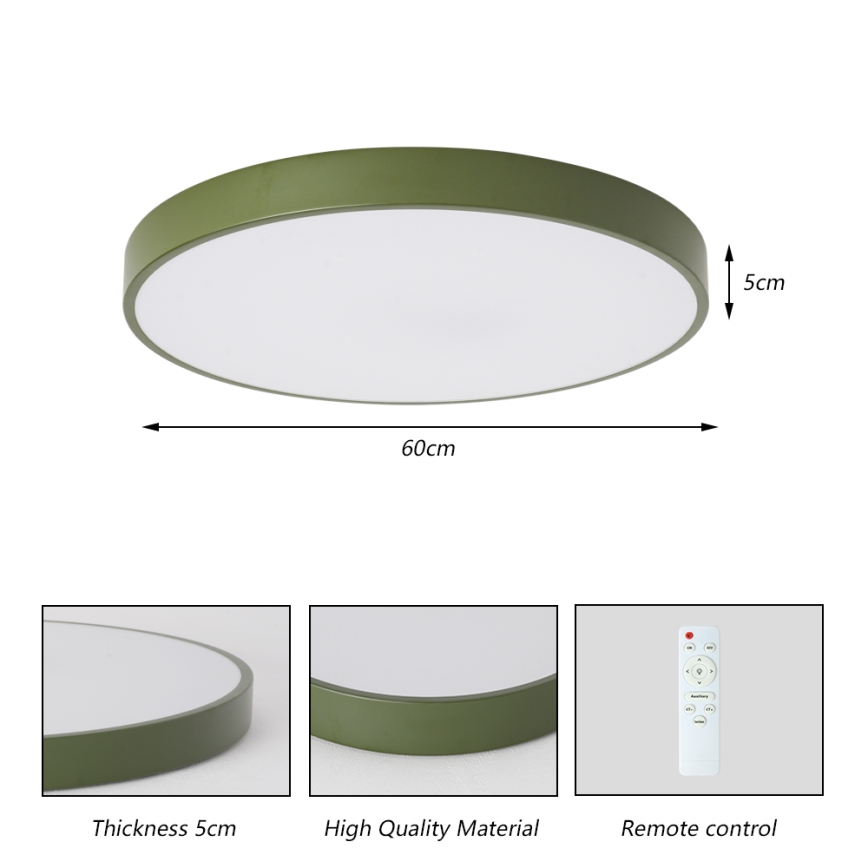 Brilagi - Plafonieră LED dimabilă POOL LED/60W/230V 3000-6000K Ø 60 cm, verde + telecomandă