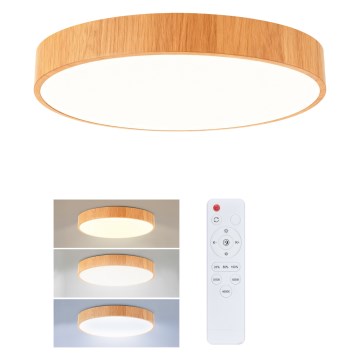 Brilagi - Plafonieră LED dimabilă POOL LED/36W/230V 3000-6000K Ø 30 cm decor lemn + telecomandă