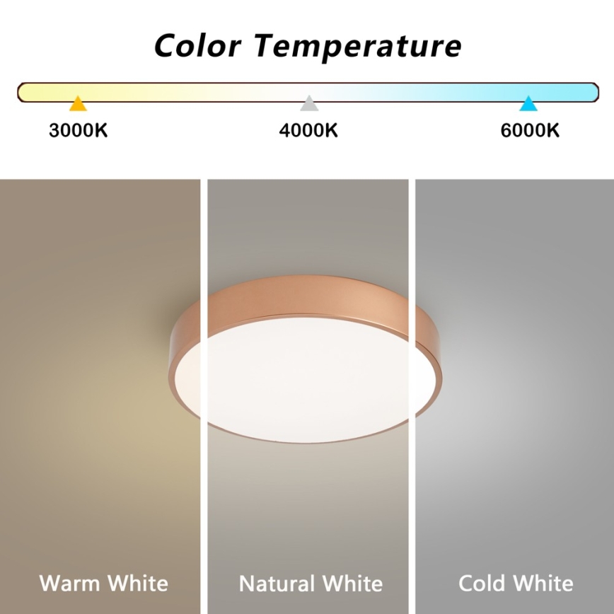 BRILAGI - Plafonieră LED dimabilă POOL LED/36W/230V 3000-6000K, Ø 30 cm, cu finisaj cupru + telecomandă