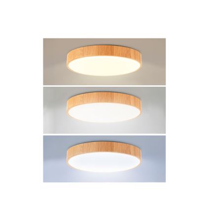 Brilagi - Plafonieră LED dimabilă POOL LED/36W/230V 3000-6000K Ø 30 cm decor lemn + telecomandă