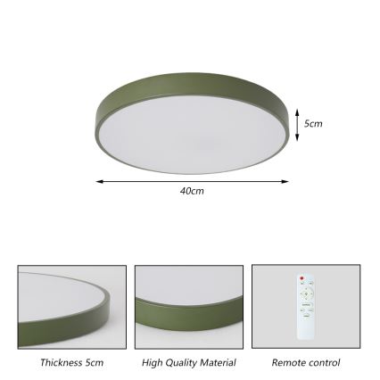 Brilagi - Plafonieră LED dimabilă POOL LED/48W/230V 3000-6000K Ø 40 cm verde + telecomandă