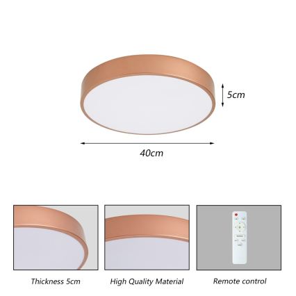 Brilagi - Plafonieră LED dimerizabilă POOL LED/48W/230V 3000–6000K Ø 40 cm culoare bronz + telecomandă