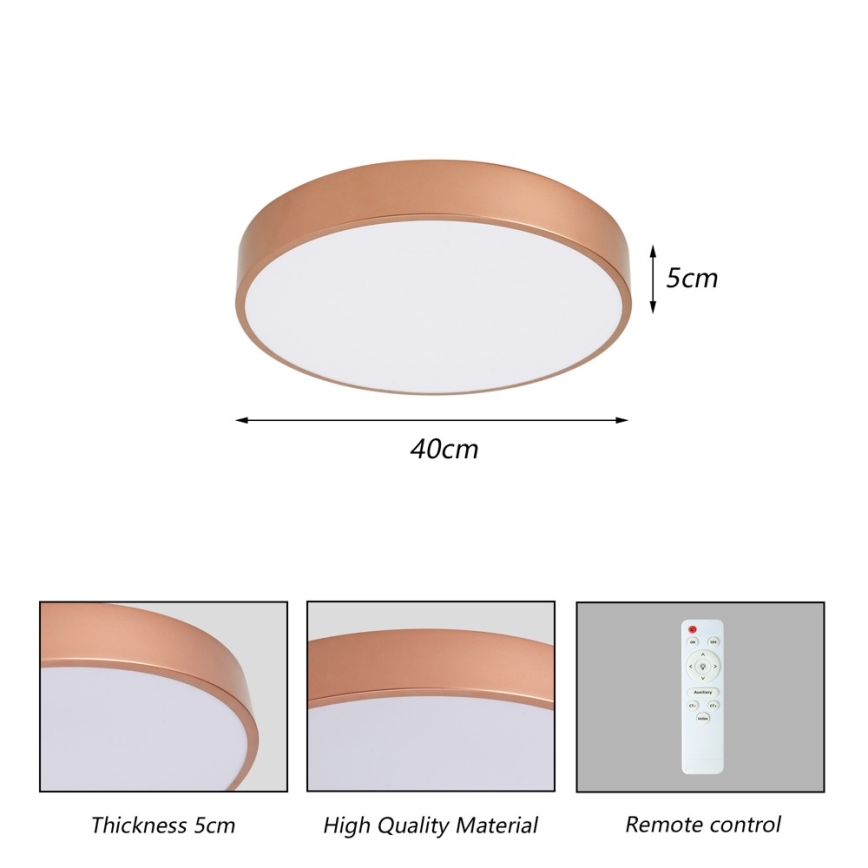 Brilagi - Plafonieră LED dimerizabilă POOL LED/48W/230V 3000–6000K Ø 40 cm culoare bronz + telecomandă