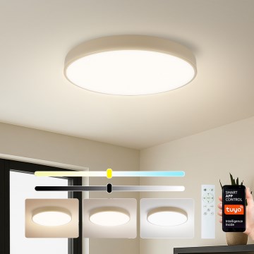 Brilagi - Plafonieră LED dimabilă POOL SMART LED/60W/230V 3000-6000K diametru 50 cm Wi-Fi Tuya bej + telecomandă