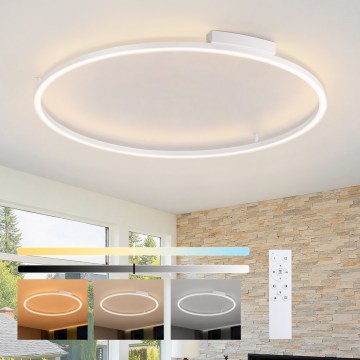 Brilagi - Plafonieră LED dimabilă PORTOFINO, 85W, 230V, 3000-6000K, Ø 120 cm, alb, cu telecomandă