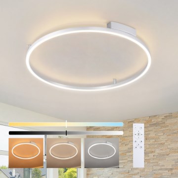 Brilagi - Plafonieră LED dimabilă PORTOFINO LED/60W/230V 3000-6000K Ø 80 cm argintie + telecomandă