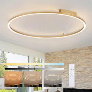 Brilagi - Plafonieră LED dimabilă PORTOFINO LED/85W/230V 3000-6000K Ø 120 cm auriu + telecomandă