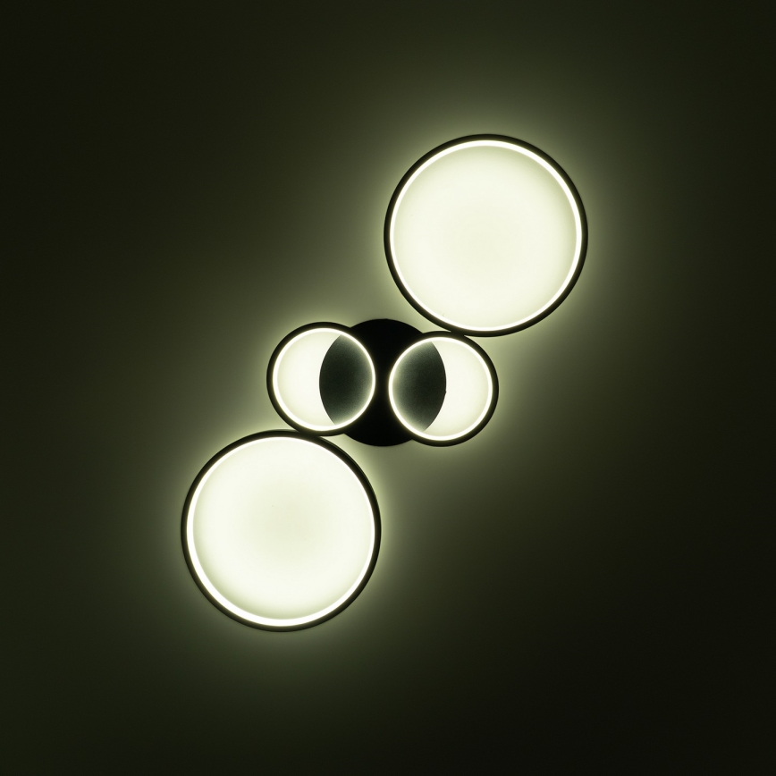 Brilagi - Plafonieră LED dimabilă RINGO LED/34W/230V 3000-6000K 28x78 cm neagră + telecomandă