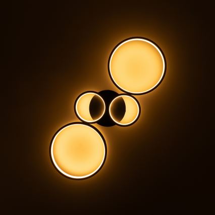 Brilagi - Plafonieră LED dimabilă RINGO LED/34W/230V 3000-6000K 28x78 cm neagră + telecomandă