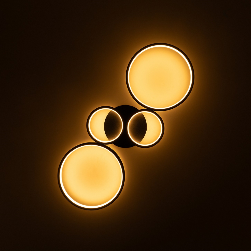 Brilagi - Plafonieră LED dimabilă RINGO LED/34W/230V 3000-6000K 28x78 cm neagră + telecomandă