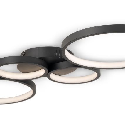 Brilagi - Plafonieră LED dimabilă RINGO LED/34W/230V 3000-6000K 28x78 cm neagră + telecomandă