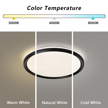 Brilagi - Plafonieră LED dimmabilă RIVO LED/72W/230V 3000-6000K neagră, diam. 50 cm + telecomandă
