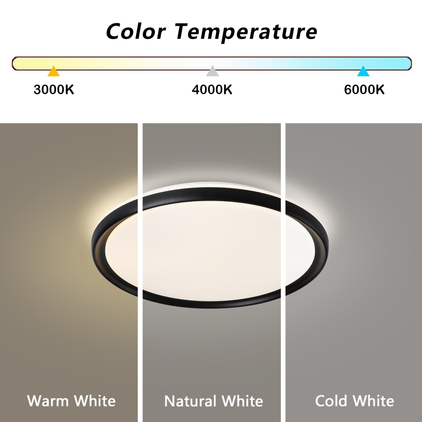 Brilagi - Plafonieră LED dimmabilă RIVO LED/72W/230V 3000-6000K neagră, diam. 50 cm + telecomandă