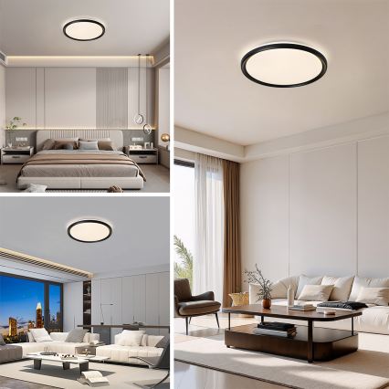 Brilagi - Plafonieră LED dimmabilă RIVO LED/72W/230V 3000-6000K neagră, diam. 50 cm + telecomandă