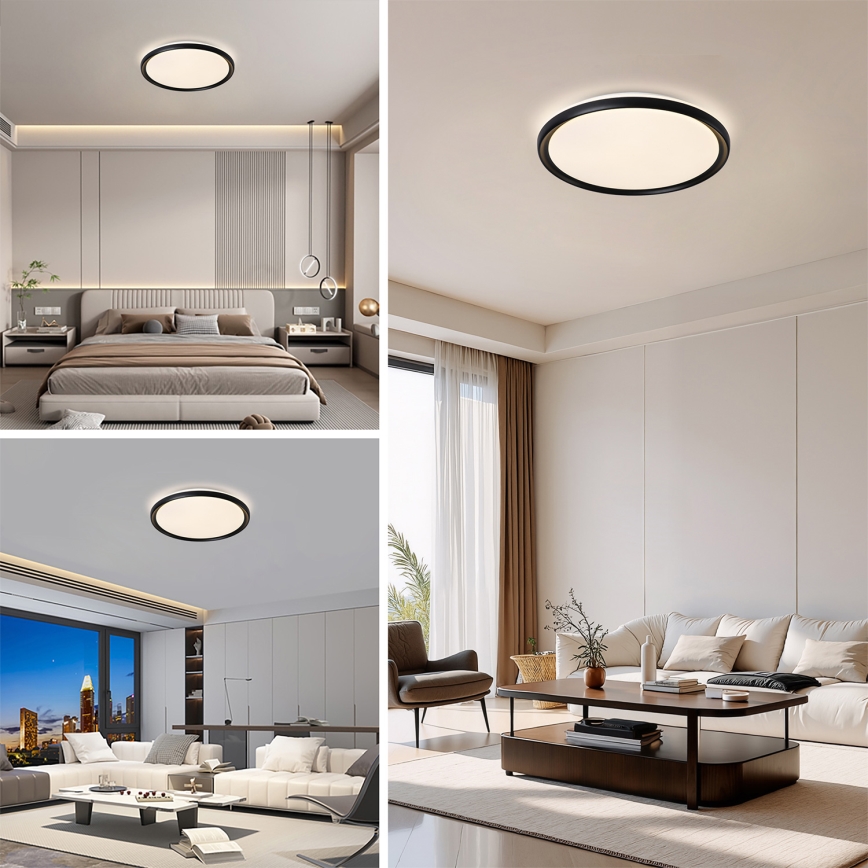 Brilagi - Plafonieră LED dimmabilă RIVO LED/72W/230V 3000-6000K neagră, diam. 50 cm + telecomandă