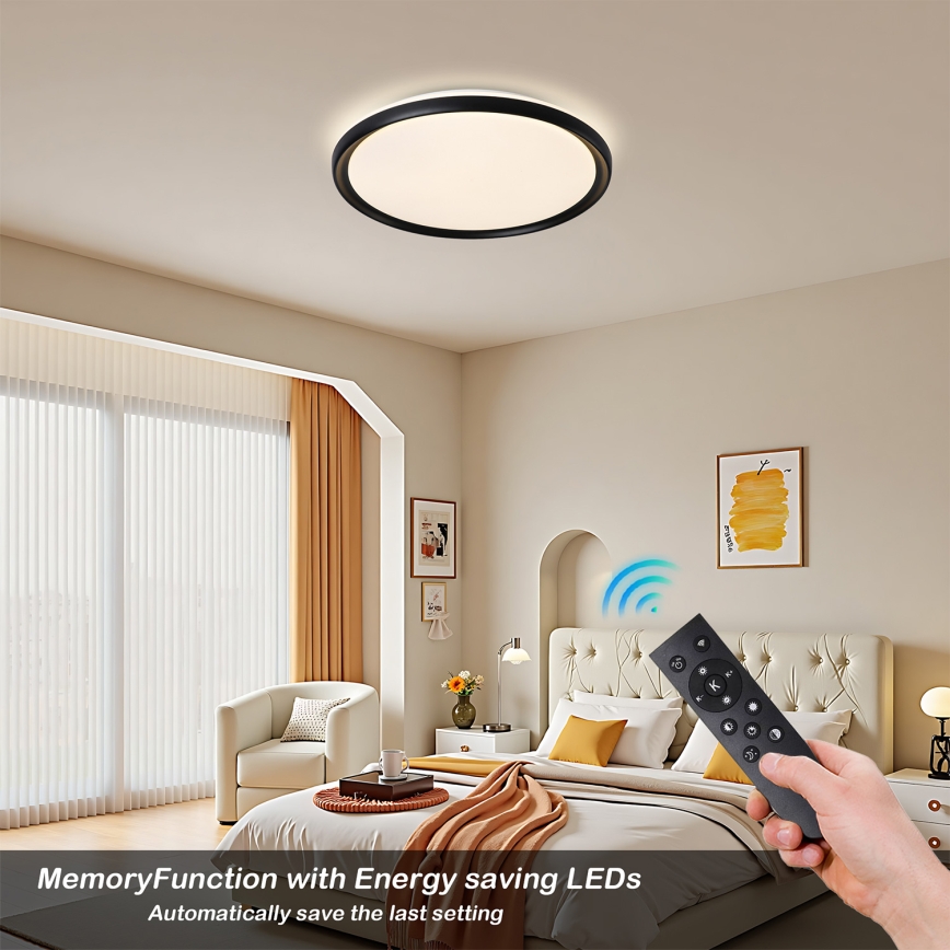 Brilagi - Plafonieră LED dimmabilă RIVO LED/72W/230V 3000-6000K neagră, diam. 50 cm + telecomandă