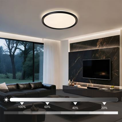 Brilagi - Plafonieră LED dimmabilă RIVO LED/72W/230V 3000-6000K neagră, diam. 50 cm + telecomandă