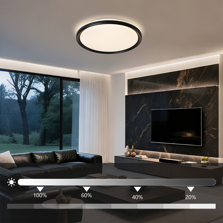 Brilagi - Plafonieră LED dimmabilă RIVO LED/72W/230V 3000-6000K neagră, diam. 50 cm + telecomandă