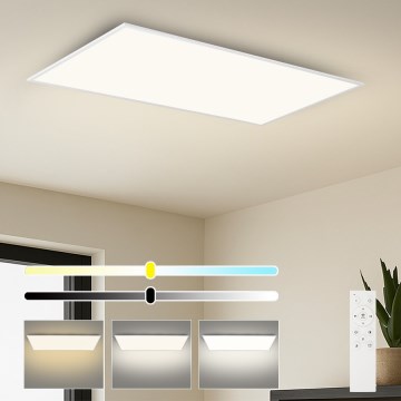 Brilagi - Plafonieră LED dimabilă SLIMFRAME, 80 W, 230 V, 120 x 60 cm, 3000–6000 K, albă + telecomandă