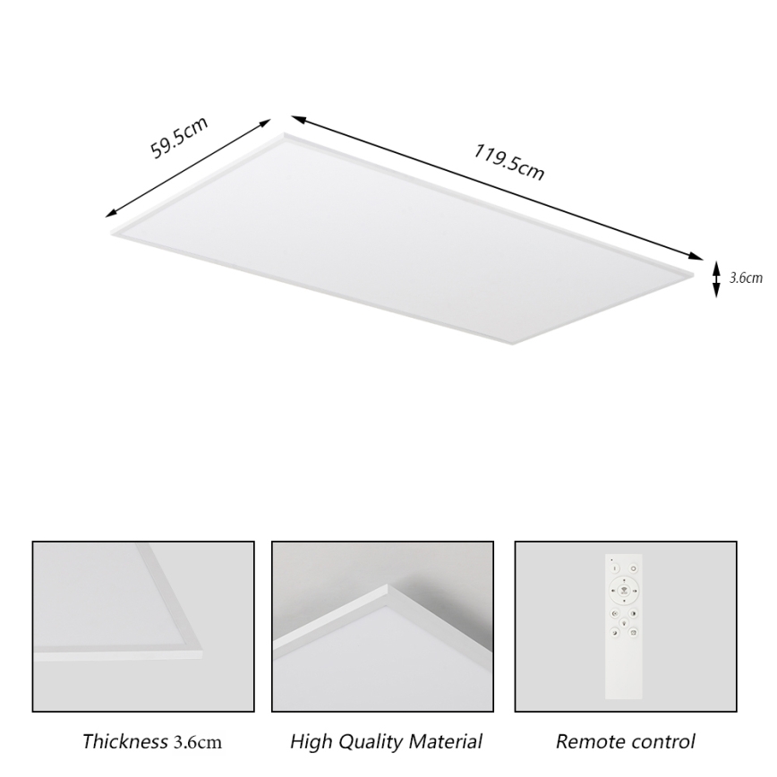 Brilagi - Plafonieră LED dimmabilă SLIMFRAME LED/80W/230V 120x60 cm 3000-6000K albă + telecomandă