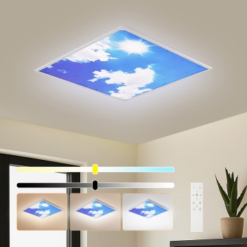 Brilagi - Plafonieră LED dimabilă SLIMFRAME SKY LED/58W/230V 60x60 cm 3000-6000K argintiu/albastru + telecomandă
