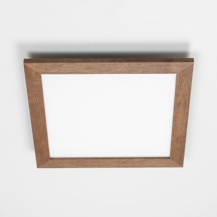 Brilagi - Plafonieră LED reglabilă SLIMFRAME WOOD LED/36W/230V 49,5x49,5 cm 3000-6000K maro închis + telecomandă