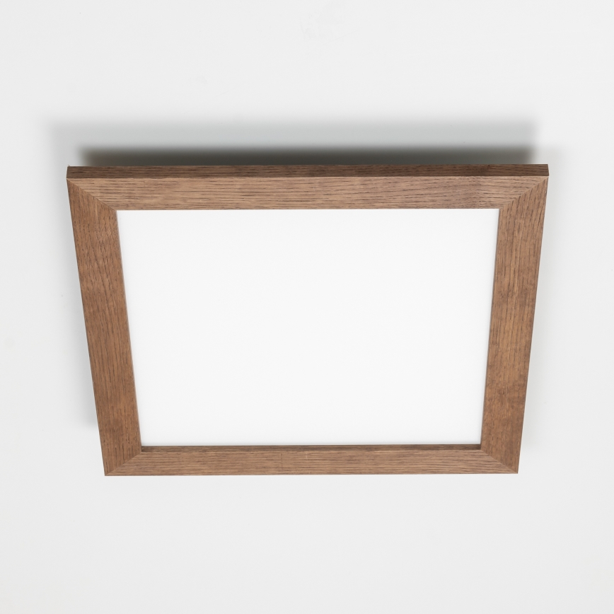 Brilagi - Plafonieră LED reglabilă SLIMFRAME WOOD LED/36W/230V 49,5x49,5 cm 3000-6000K maro închis + telecomandă