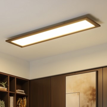 Brilagi - Plafonieră LED dimabilă SLIMFRAME WOOD LED/58W/230V 124x34 cm 3000-6000K maro închis + telecomandă