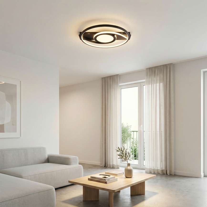 Brilagi - Plafonieră LED dimmabilă TWIRL LED/38W/230V 3000-6000K negru + telecomandă