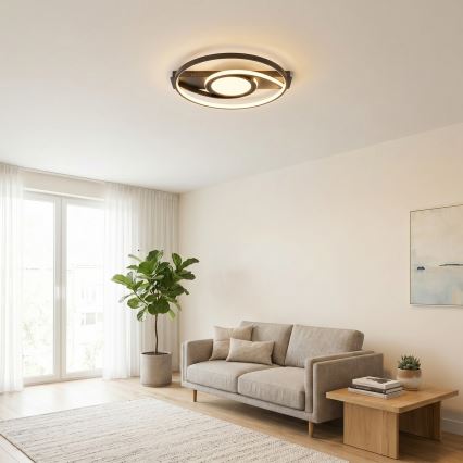Brilagi - Plafonieră LED dimmabilă TWIRL LED/38W/230V 3000-6000K negru + telecomandă