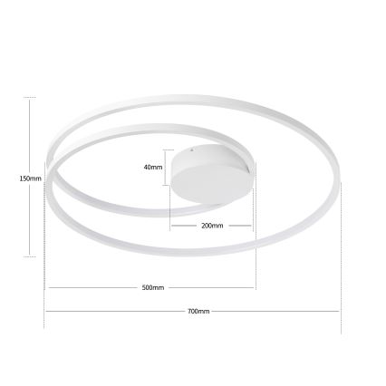 Brilagi - Plafonieră LED dimmabilă TWISTER LED/75W/230V 3000-6000K Ø 70 cm albă + telecomandă
