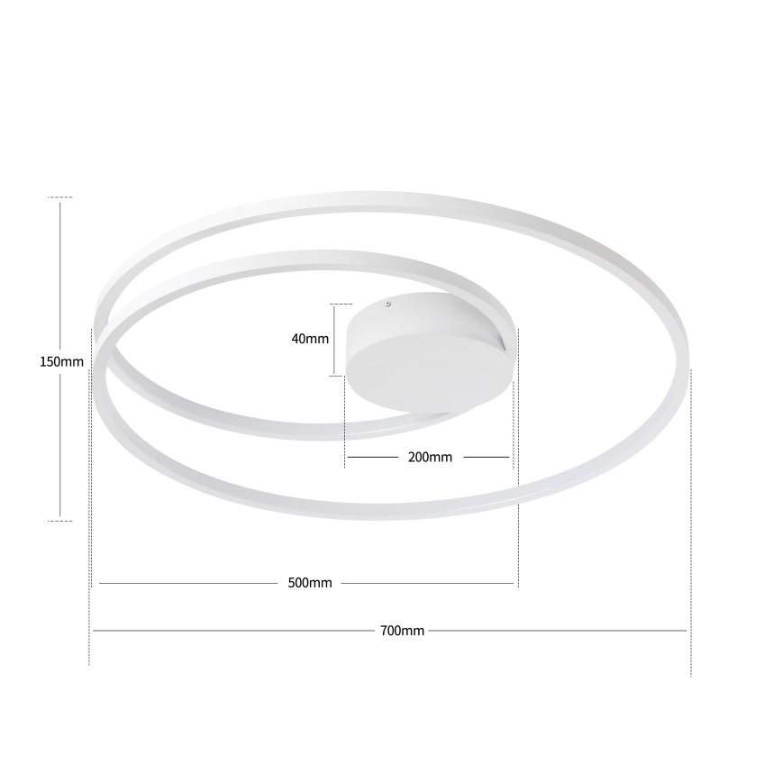 Brilagi - Plafonieră LED dimmabilă TWISTER LED/75W/230V 3000-6000K Ø 70 cm albă + telecomandă