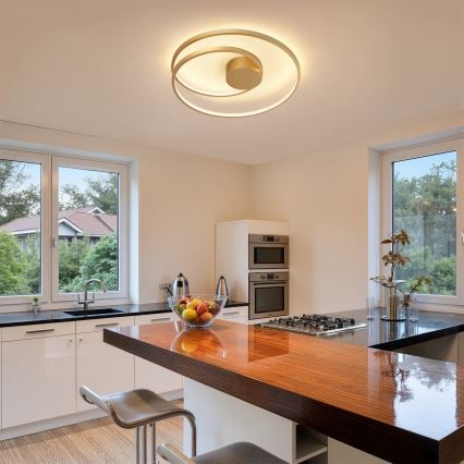 Brilagi - Plafonieră LED dimmabilă TWISTER LED/48W/230V 3000-6000K Ø 50 cm aurie + telecomandă