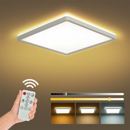 Brilagi - Plafonieră LED ULTRA SLIM dimabilă, 18W, 230V, 2700–6500K, 30x30 cm, albă, cu telecomandă
