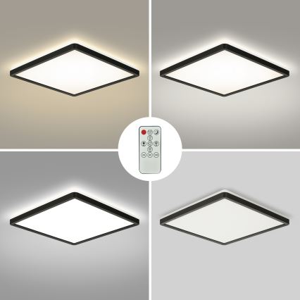 Brilagi - Plafonieră LED dimabilă ULTRA SLIM LED/18W/230V 2700-6500K 30x30 cm neagră + telecomandă