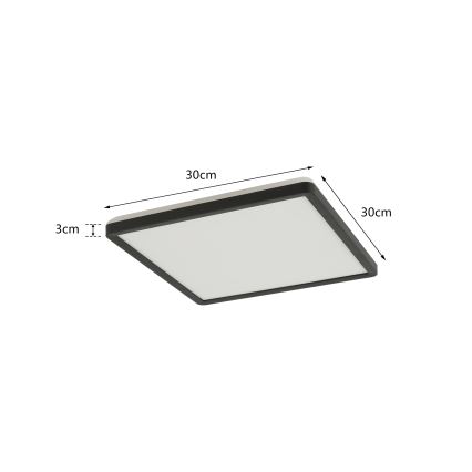 Brilagi - Plafonieră LED dimabilă ULTRA SLIM LED/18W/230V 2700-6500K 30x30 cm neagră + telecomandă