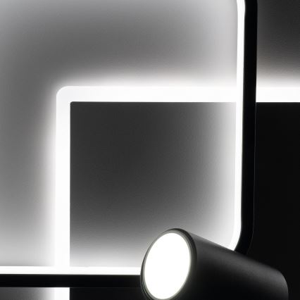 Brilagi - Plafonieră LED reglabilă UNITY LED/75W/230V + 1xGU10/3W 3000-6000K 50x50 cm alb/negru + telecomandă