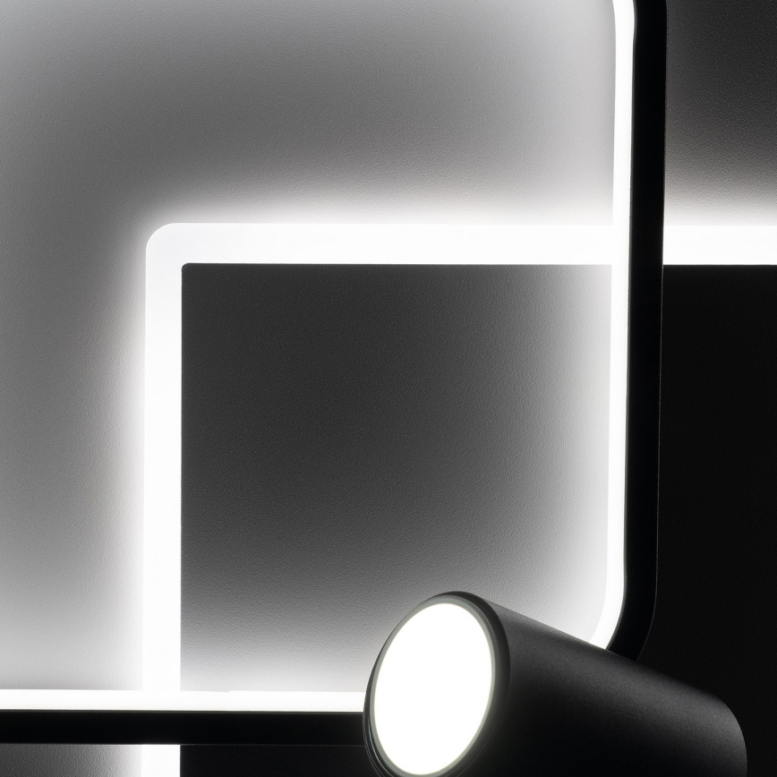 Brilagi - Plafonieră LED reglabilă UNITY LED/75W/230V + 1xGU10/3W 3000-6000K 50x50 cm alb/negru + telecomandă