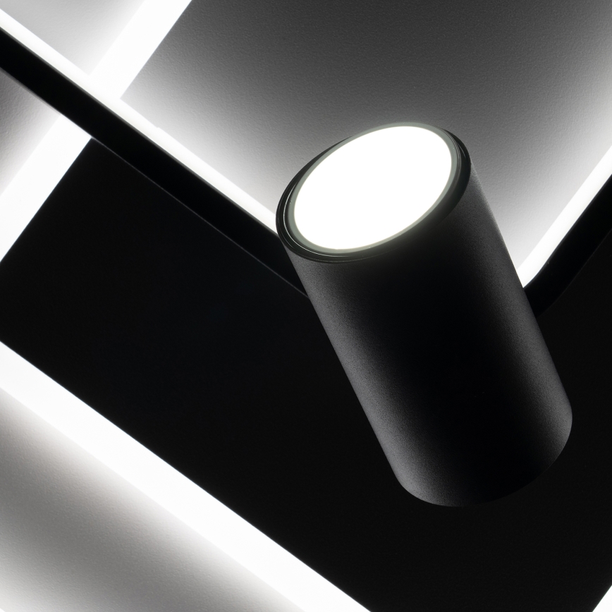 Brilagi - Plafonieră LED reglabilă UNITY LED/75W/230V + 1xGU10/3W 3000-6000K 50x50 cm alb/negru + telecomandă