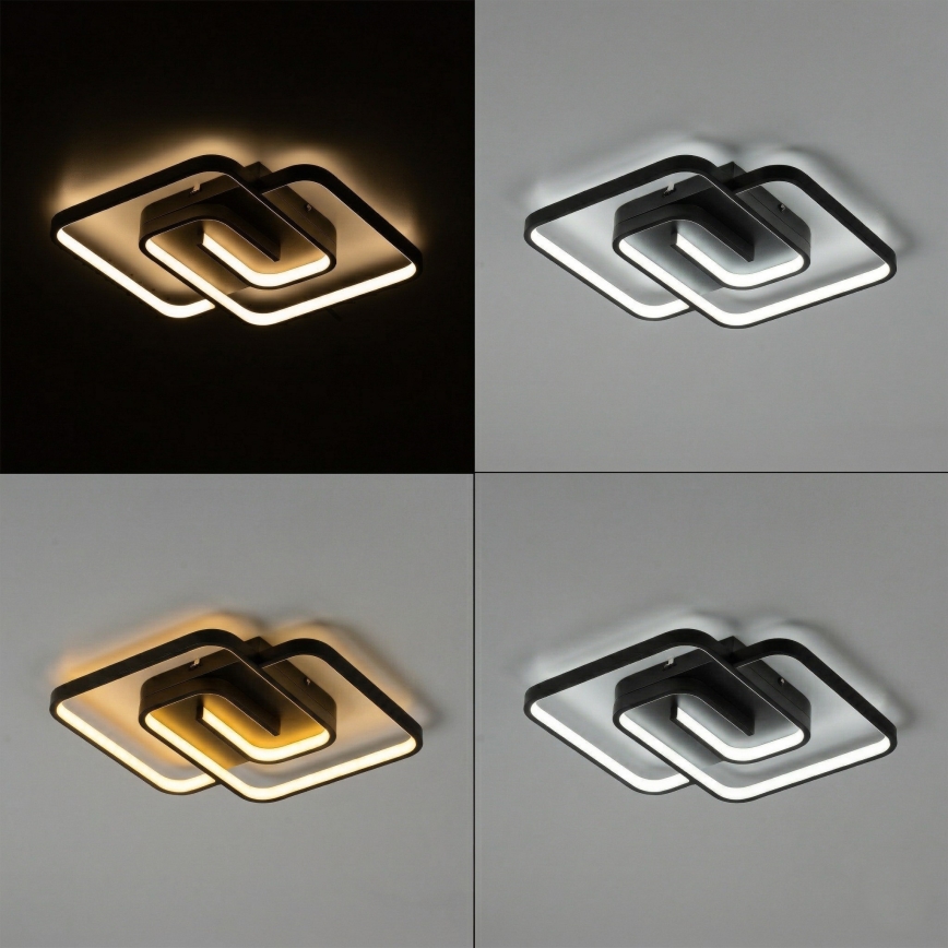 Brilagi - Lampă plafonieră LED reglabilă VELO, 64 W, 230 V, 3000–6500 K, 48×48 cm + telecomandă