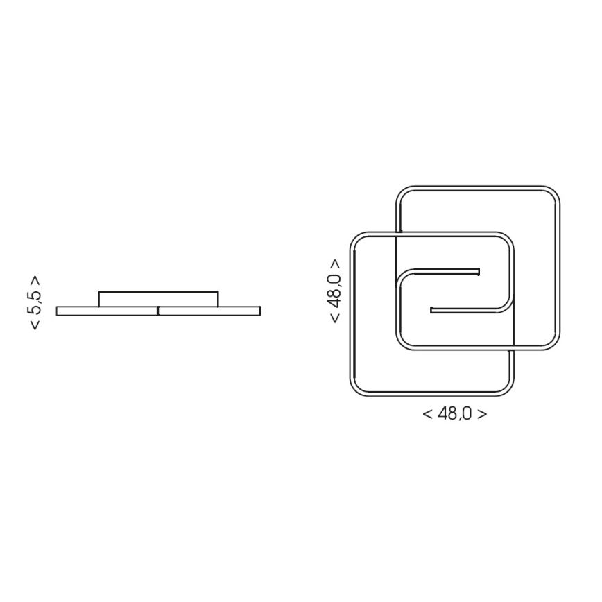 Brilagi - Lampă plafonieră LED reglabilă VELO, 64 W, 230 V, 3000–6500 K, 48×48 cm + telecomandă